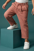 The Nesavu Boys Pant Boys Cotton Pants for Casual Wear and Everyday Comfort Nesavu 18 (2Y) / Brown / Muslin Cotton BWP032H-18 Nesavu Boys Muslin Cotton Pants For Casual Wear Breathable Comfortable Everyday Outfit For Kids