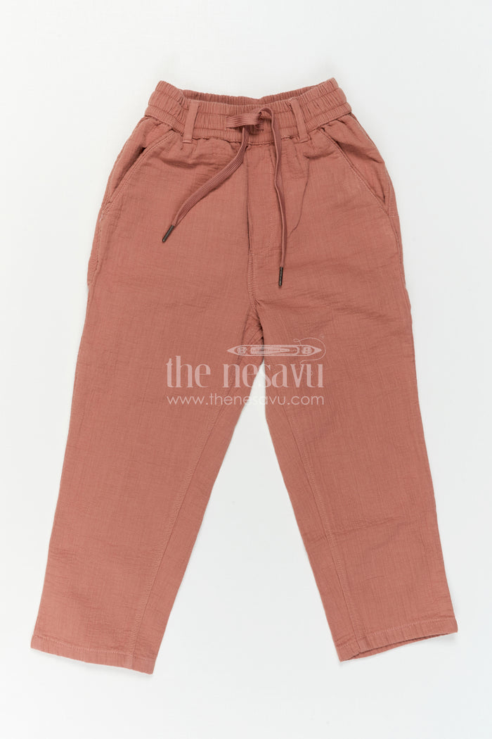 The Nesavu Boys Pant Boys Cotton Pants for Casual Wear and Everyday Comfort Nesavu Nesavu Boys Muslin Cotton Pants For Casual Wear Breathable Comfortable Everyday Outfit For Kids