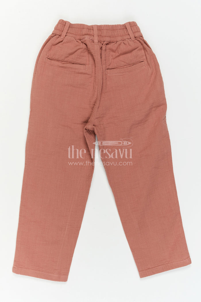 The Nesavu Boys Pant Boys Cotton Pants for Casual Wear and Everyday Comfort Nesavu Nesavu Boys Muslin Cotton Pants For Casual Wear Breathable Comfortable Everyday Outfit For Kids