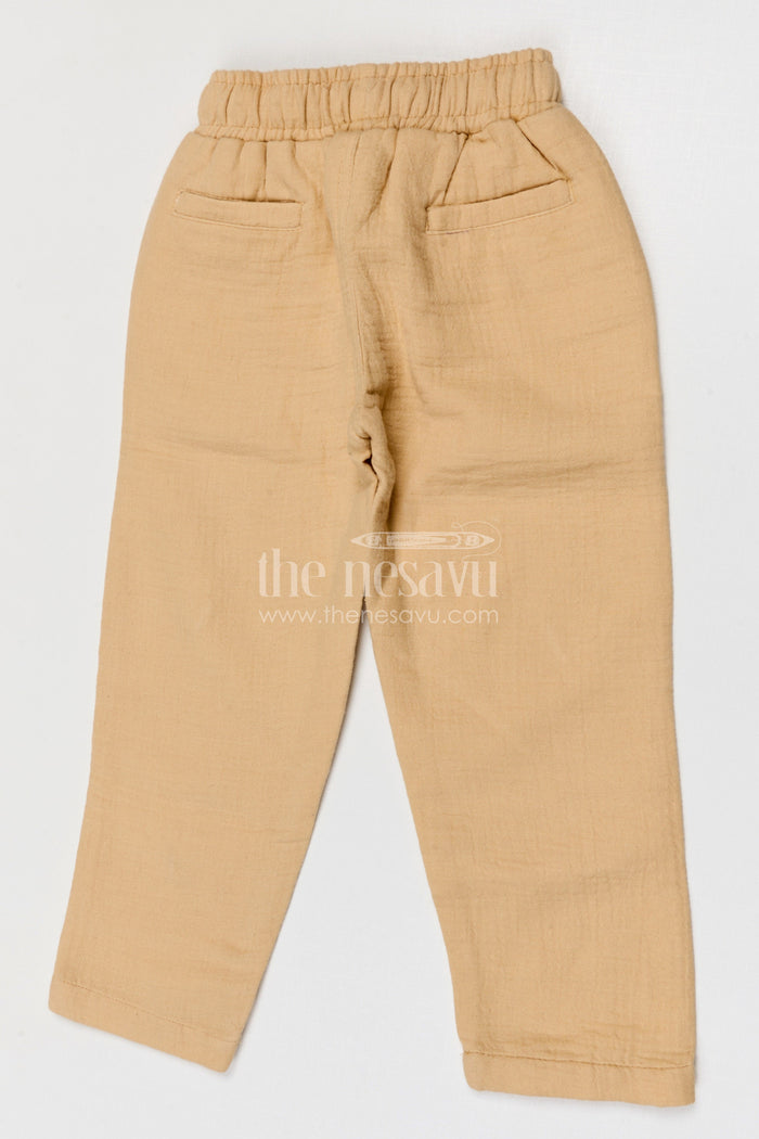 The Nesavu Boys Pant Boys Cotton Pants for Everyday Comfort and Casual Out Nesavu Nesavu boys muslin cotton pants for everyday comfort casual kids wear