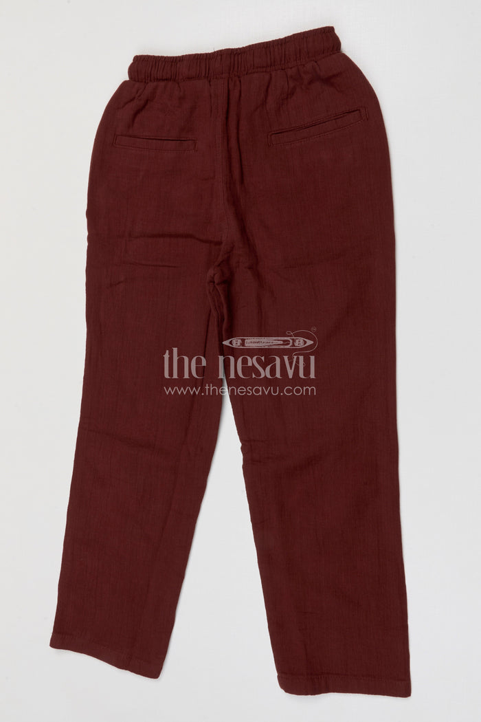 The Nesavu Boys Pant Boys Cotton Pants for Everyday Comfort Nesavu Nesavu boys muslin cotton pants breathable casual everyday wear for kids