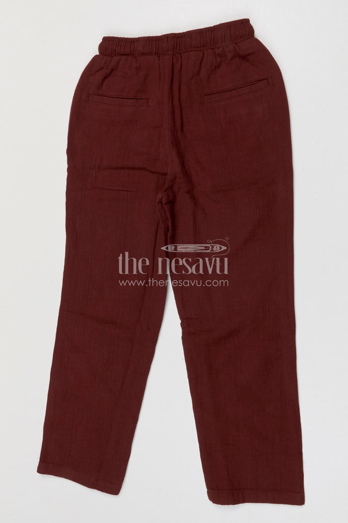 The Nesavu Boys Pant Boys Cotton Pants for Everyday Comfort Nesavu Nesavu boys muslin cotton pants breathable casual everyday wear for kids