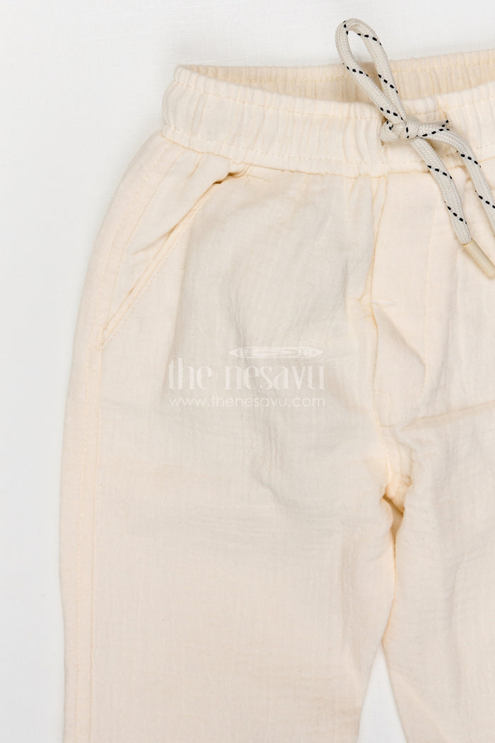 The Nesavu Boys Pant Boys Cotton Pants for Everyday Wear and Comfortable Outings Nesavu Nesavu boys muslin cotton pants breathable everyday casual wear for kids