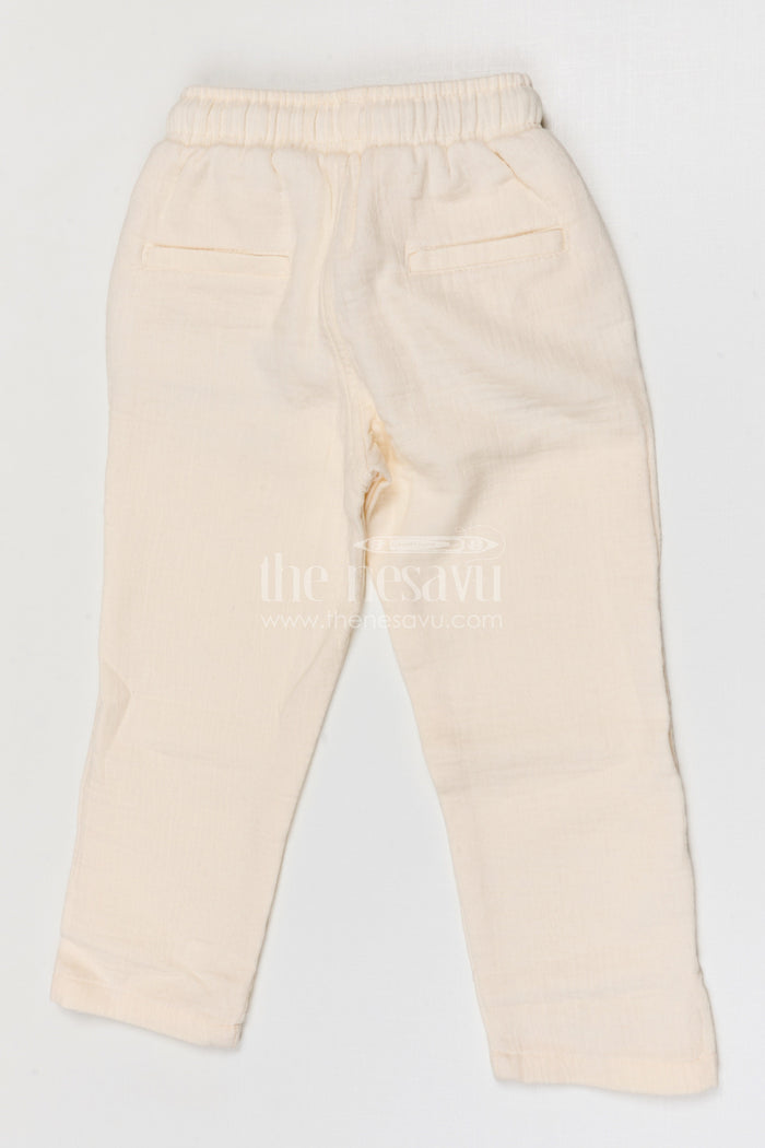 The Nesavu Boys Pant Boys Cotton Pants for Everyday Wear and Comfortable Outings Nesavu Nesavu boys muslin cotton pants breathable everyday casual wear for kids