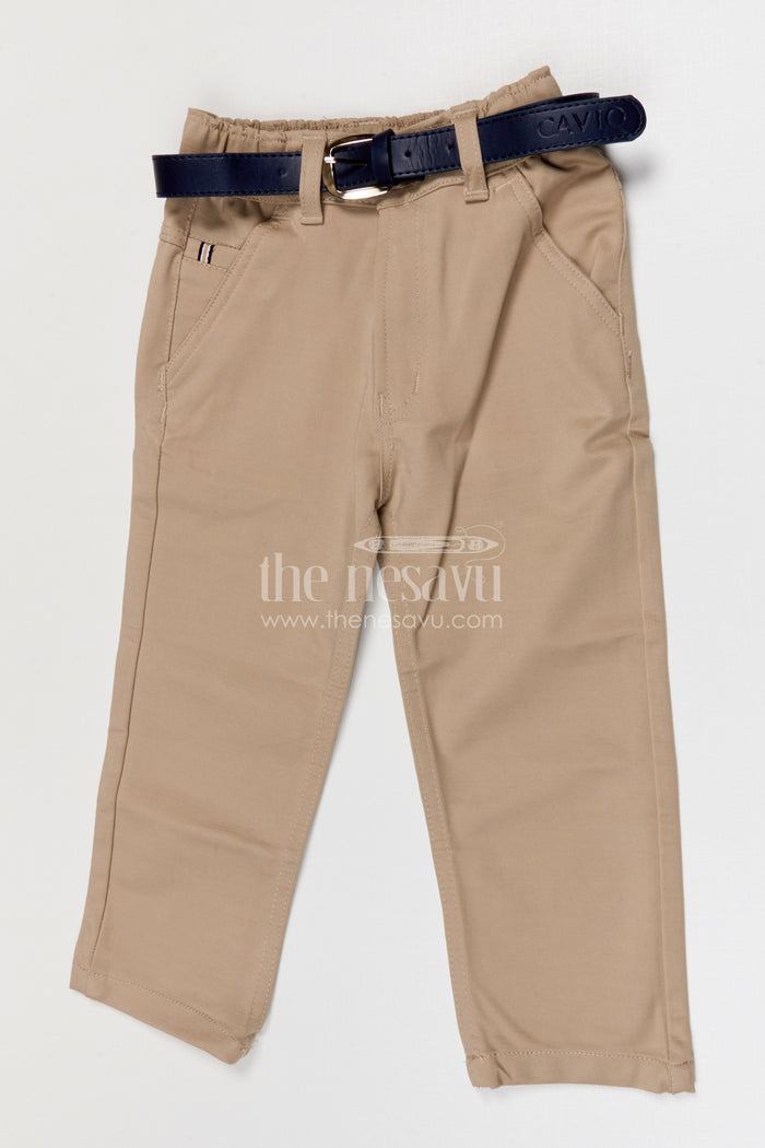 The Nesavu Boys Pant Boys Cotton Pants for School Uniforms and Casual Outings Nesavu 22 (4Y) / Cream / Cotton BWP029B-22 Nesavu boys cotton pants for school and everyday casual outfits for kids