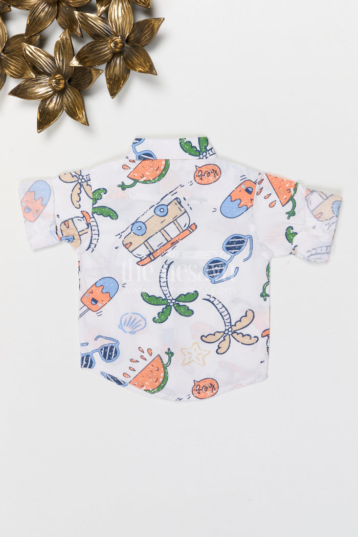 The Nesavu Boys Cotton Shirt Boys Cotton Printed Shirt for Casual Playtime and Outings Nesavu Nesavu boys cotton printed shirt casual kids outfit for everyday wear and outings