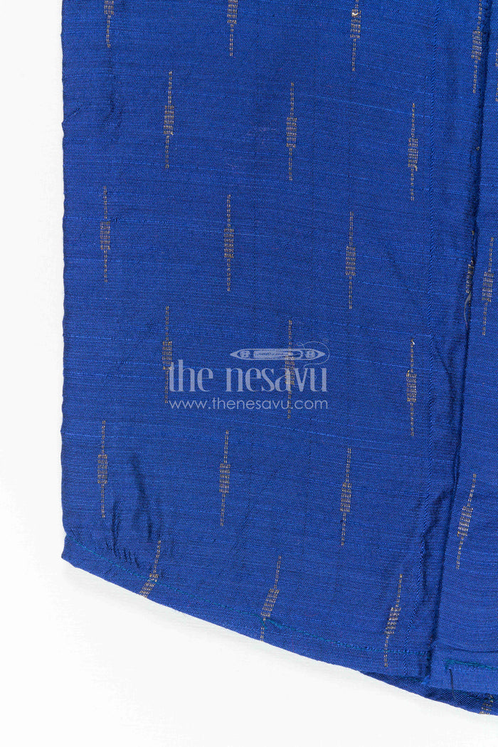 The Nesavu Boys Cotton Shirt Boys Cotton Shirt for Birthday Outings and Smart Casual Occasions Nesavu Nesavu Boys Chanderi Cotton Shirt With Jacquard Print For Birthdays And Casual Occasions
