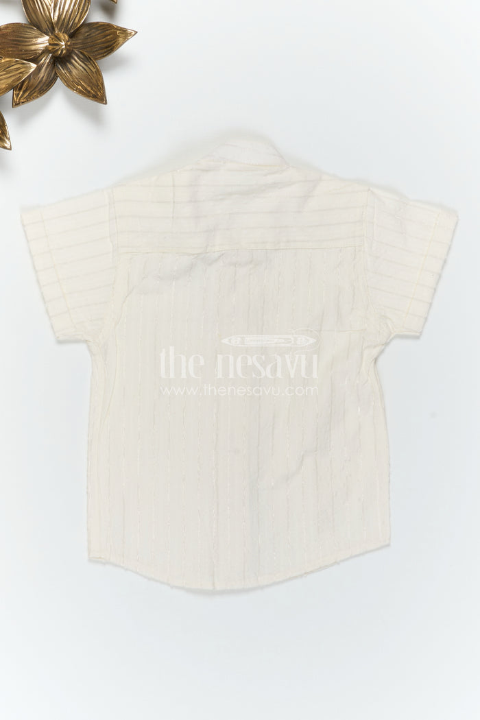 The Nesavu Boys Cotton Shirt Boys Cotton Shirt for Festive Days and Smart Casual Wear Nesavu Nesavu Boys Cotton Dobby Shirt For Festive Days And Smart Casual Wear With Breathable Textured Fabric