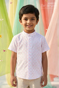 The Nesavu Boys Cotton Shirt Boys Cotton Shirt for Festive Outings and Smart Casual Wear Nesavu 14 (6M) / Orange / Cotton BS440A-14 Nesavu Boys Dobby Cotton Shirt For Festive Outings And Smart Casual Wear With Breathable Textured Fabric