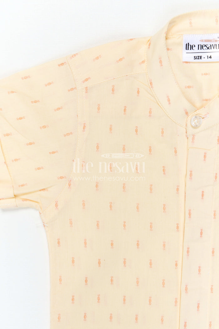 The Nesavu Boys Cotton Shirt Boys Cotton Shirt for Festive Outings and Traditional Wear Nesavu Nesavu Boys Cotton Butti Shirt For Festive Outings And Traditional Wear With Breathable Comfortable Fabric