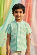 The Nesavu Boys Cotton Shirt Boys Cotton Shirt for Summer Outings and Daily Wear Nesavu 14 (6M) / Green / Cotton BS452A-14 Nesavu Boys Cotton Checked Shirt For Summer Outings And Daily Wear With Soft Breathable Fabric