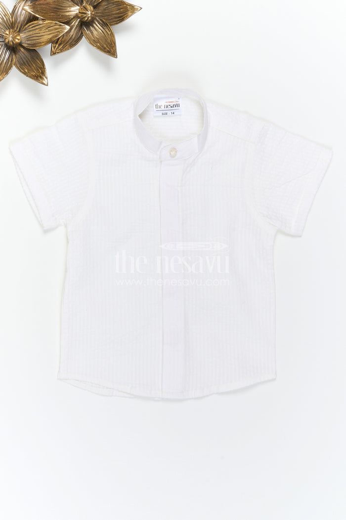 The Nesavu Boys Cotton Shirt Boys Cotton Shirt for Summer Outings and Lightweight Comfort Nesavu Nesavu Boys Seersucker Cotton Shirt For Summer Outings And Daily Wear With Lightweight Breathable Fabric