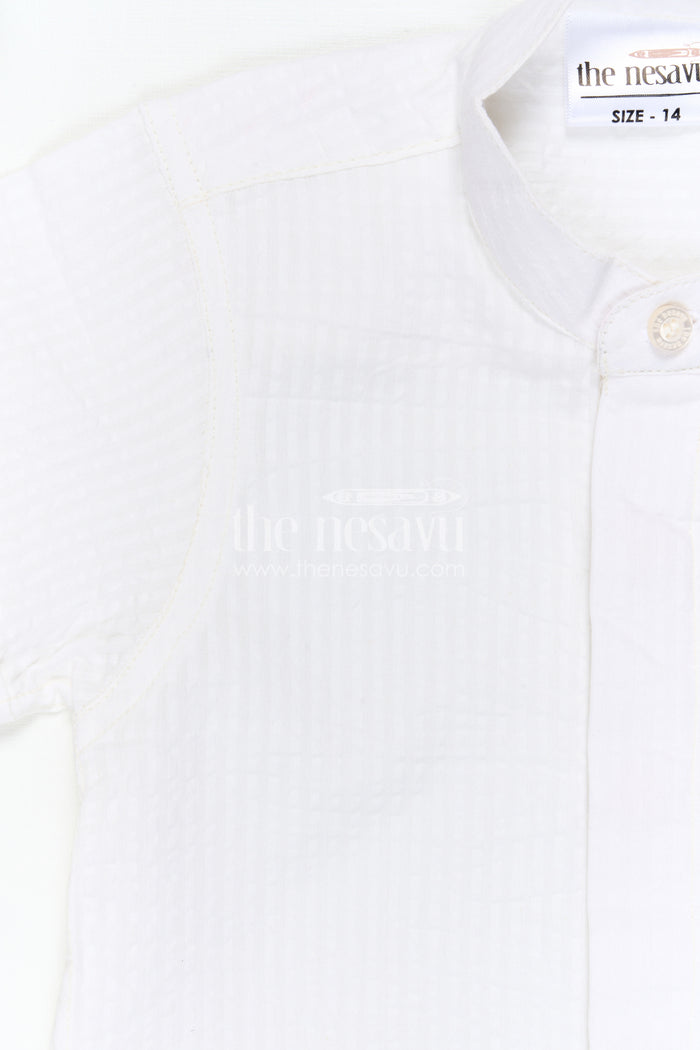 The Nesavu Boys Cotton Shirt Boys Cotton Shirt for Summer Outings and Lightweight Comfort Nesavu Nesavu Boys Seersucker Cotton Shirt For Summer Outings And Daily Wear With Lightweight Breathable Fabric