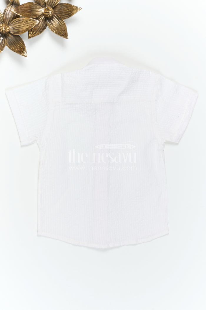 The Nesavu Boys Cotton Shirt Boys Cotton Shirt for Summer Outings and Lightweight Comfort Nesavu Nesavu Boys Seersucker Cotton Shirt For Summer Outings And Daily Wear With Lightweight Breathable Fabric
