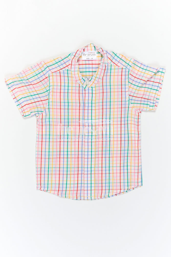 The Nesavu Boys Cotton Shirt Boys Cotton Shirt for Weekend Outings and Casual Wear Nesavu 14 (6M) / Multicolor / Cotton BS445A-14 Nesavu Boys Cotton Checked Shirt For Weekend Outings And Casual Wear With Breathable Comfortable Fabric