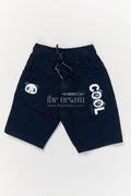 The Nesavu Boys Shorts Boys Cotton Shorts with Panda Print and Playful Cool Text Nesavu 14 (6M) / Blue / Cotton BWS070A-14 Boys cotton shorts with panda print and COOL graphic