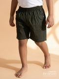 The Nesavu Boys Shorts Boys Easy-wear Cotton Shorts with Elastic Waist and Pocket Detailing Nesavu 16 (1Y) / Green / Cotton BWS072D-16 Nesavu boys cotton shorts with elastic waistband and flap pocket detail – great for everyday adventures