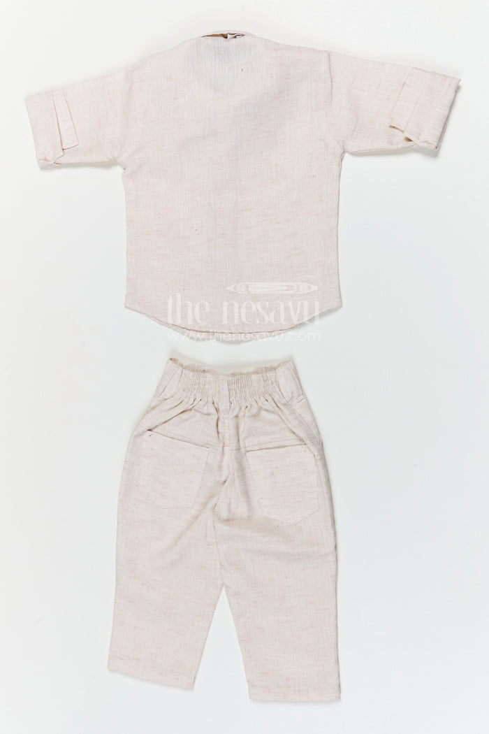 The Nesavu Boys Jacket Sets Boys Embroidered Jacket Outfit for Weddings and Festive Gatherings Nesavu Nesavu boys cotton jacket outfit with embroidered waistcoat for weddings and festive occasions