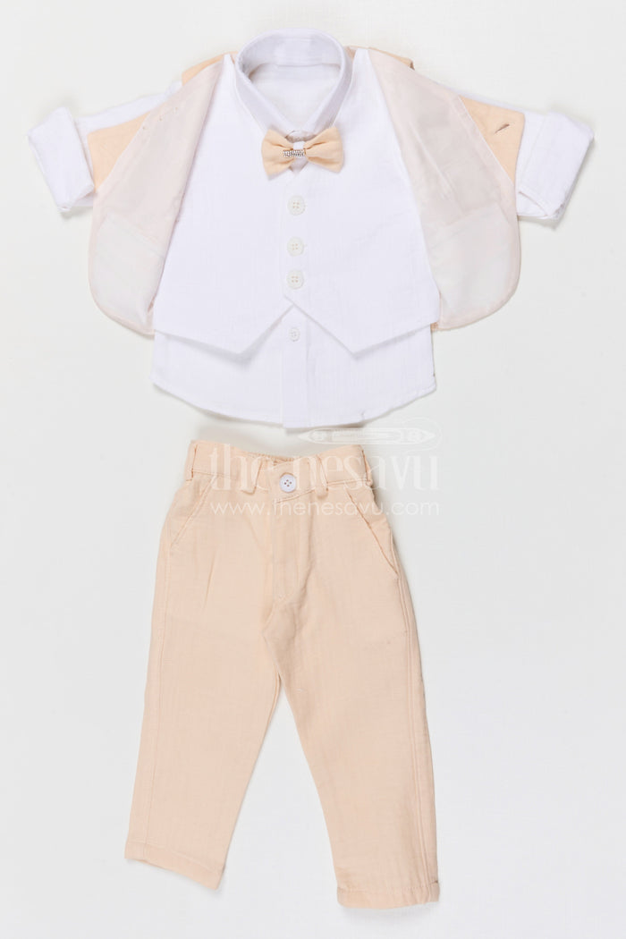 The Nesavu Boys Jacket Sets Boys Ethnic Jacket Set for Weddings and Cultural Family Functions Nesavu Nesavu boys muslin cotton ethnic jacket set for weddings festive events and cultural celebrations