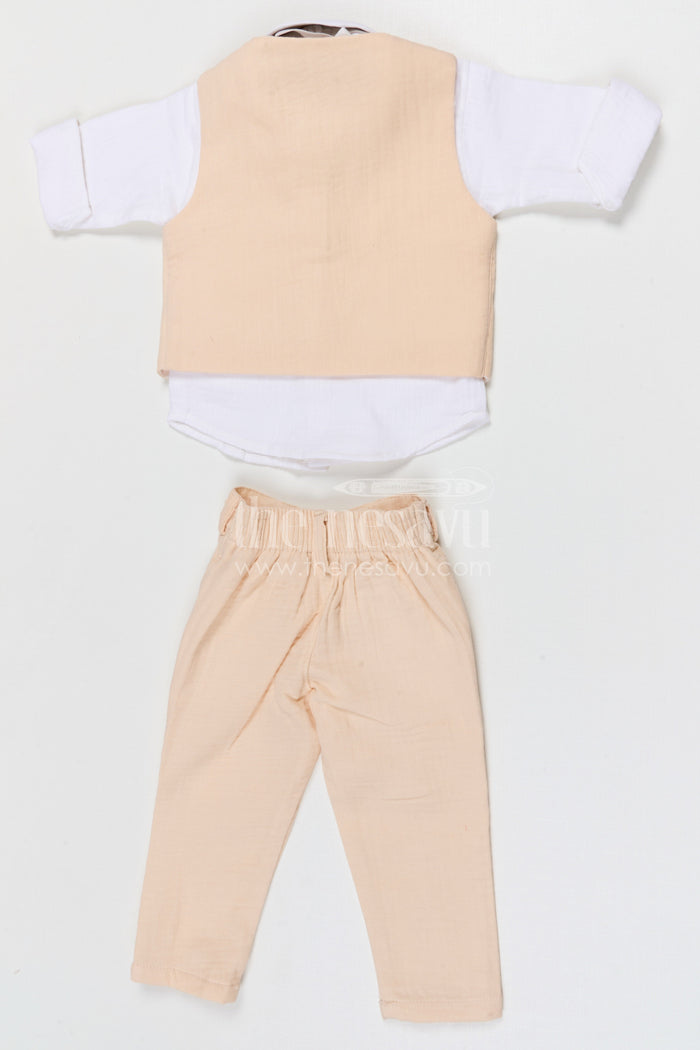 The Nesavu Boys Jacket Sets Boys Ethnic Jacket Set for Weddings and Cultural Family Functions Nesavu Nesavu boys muslin cotton ethnic jacket set for weddings festive events and cultural celebrations