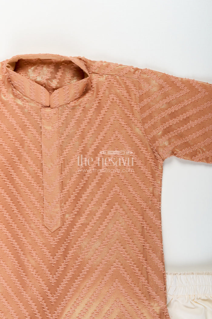 The Nesavu Boys Kurtha Set Boys Ethnic Silk Kurta Set for Festive and Cultural Events Nesavu Nesavu boys silk blend ethnic kurta set churidar festive cultural occasions