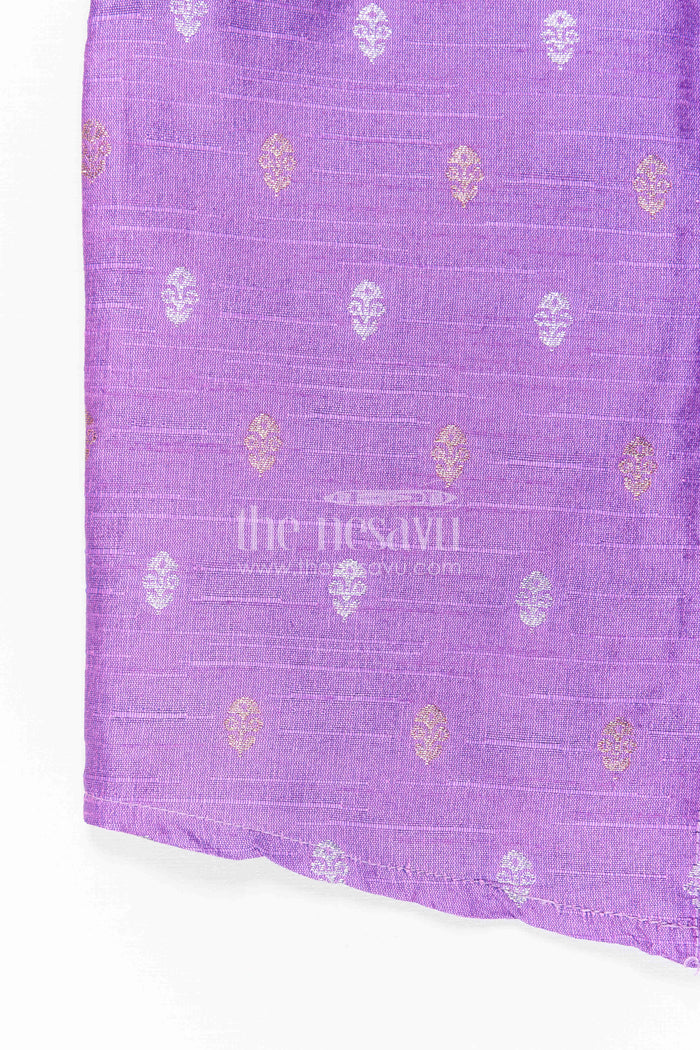 The Nesavu Boys Silk Shirt Boys Festive Silk Shirt for Cultural Events and Family Gatherings Nesavu Nesavu Boys Festive Raw Silk Shirt With Jacquard Butta Motifs For Cultural Celebrations