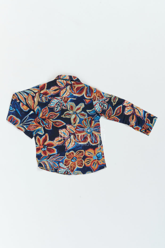 The Nesavu Boys Cotton Shirt Boys Floral Print Shirt for Birthdays Parties and Family Celebrations Nesavu Nesavu Boys Floral Print Shirt For Birthdays Parties Family Celebrations And Stylish Weekend Outings