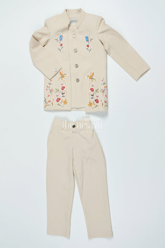 The Nesavu Boys Jacket Sets Boys formal Jacket Set for Weddings and Festive Occasions Nesavu Nesavu boys blazer jacket set terry rayon weddings formal festive wear