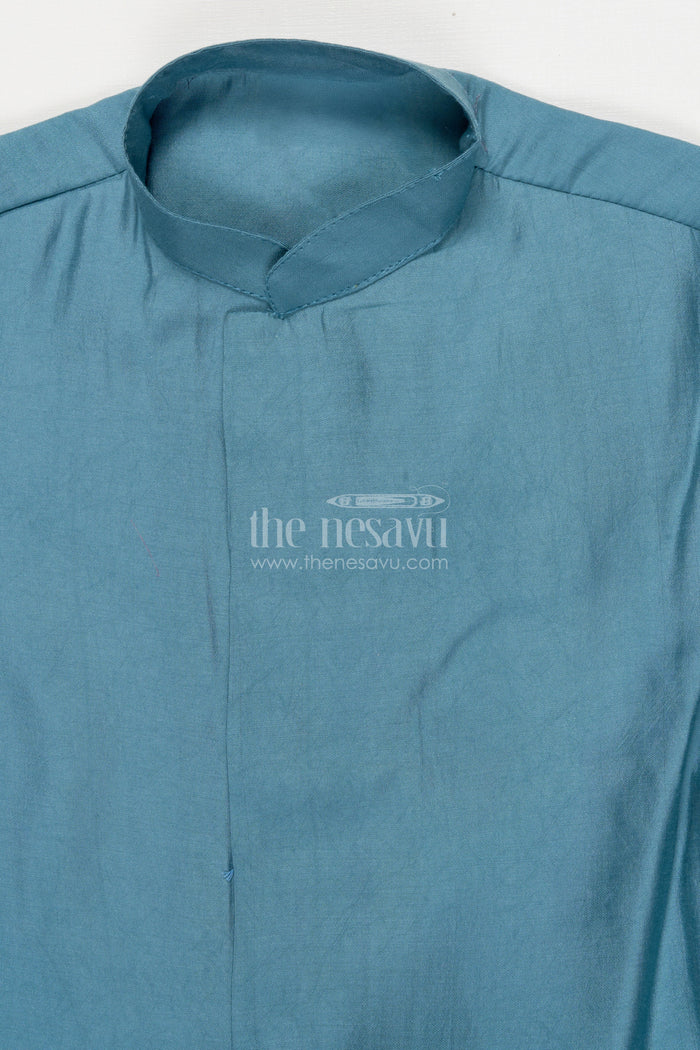 The Nesavu Boys Jacket Sets Boys Jacket Kurta Set for Festive Functions and Weddings Nesavu Nesavu boys jacket kurta set floral embroidery weddings festive occasions