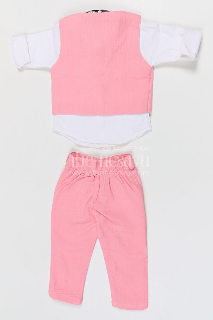 The Nesavu Boys Jacket Sets Boys Jacket Set for Festive Occasions and Traditional Celebrations Nesavu Nesavu boys muslin cotton jacket set for festive occasions weddings and cultural celebrations
