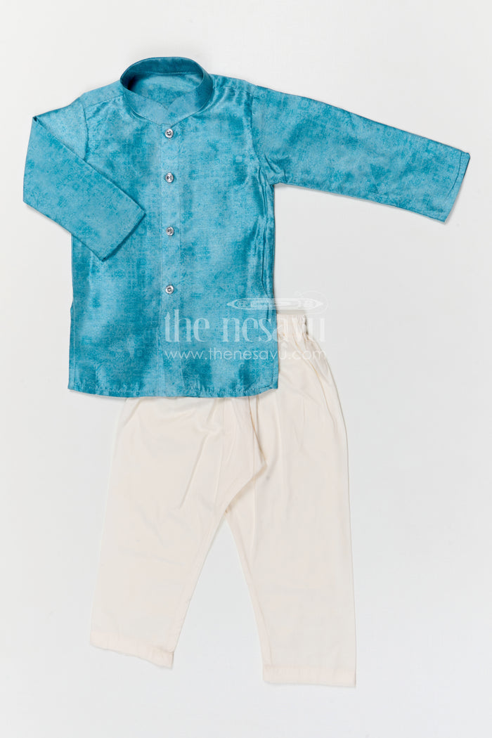 The Nesavu Boys Jacket Sets Boys Jacket Set for Festive Occasions and Wedding Wear Nesavu Nesavu boys viscose silk blend jacket set with digital print for festive occasions and wedding wear