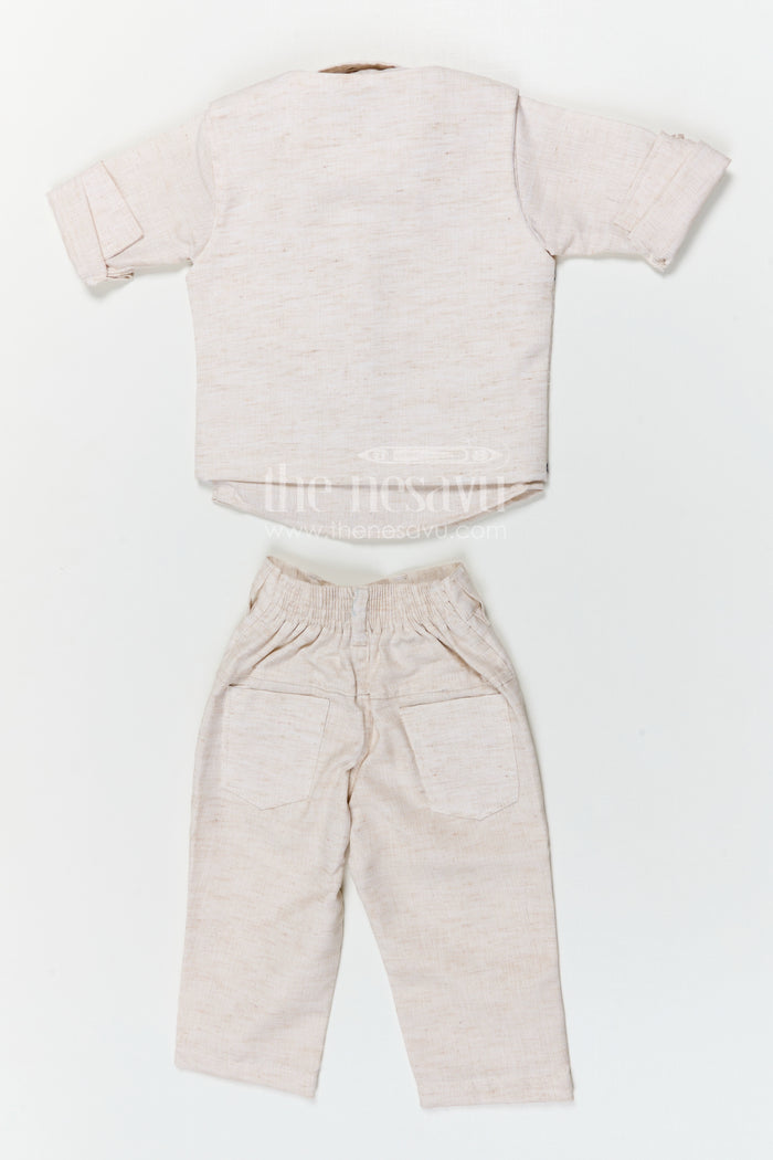 The Nesavu Boys Jacket Sets Boys Jacket Suit for Festive Occasions and Wedding Celebrations Nesavu Nesavu boys cotton jacket suit with embroidered jacket for festive occasions and weddings