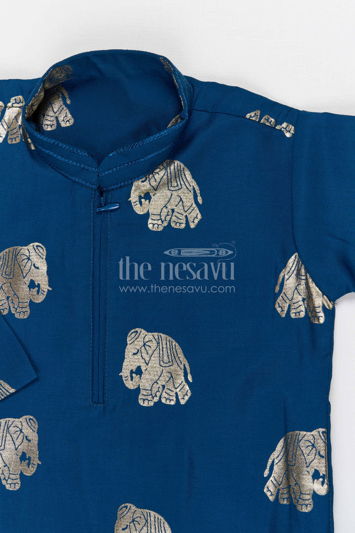 The Nesavu Boys Kurtha Set Boys Kurta Set for Festivals and Family Celebrations Nesavu Nesavu boys kurta set for festivals weddings and traditional family celebrations silk blend ethnic wear