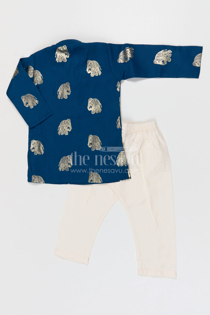 The Nesavu Boys Kurtha Set Boys Kurta Set for Festivals and Family Celebrations Nesavu Nesavu boys kurta set for festivals weddings and traditional family celebrations silk blend ethnic wear