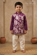The Nesavu Boys Kurtha Set Boys Kurta Shirt and Pant for Weddings and Festive Celebrations Nesavu 16 (1Y) / Green / Viscose BES981B-16 Nesavu Boys Green Kurta Set In Viscose Silk With Embroidery For Weddings And Festive Celebrations