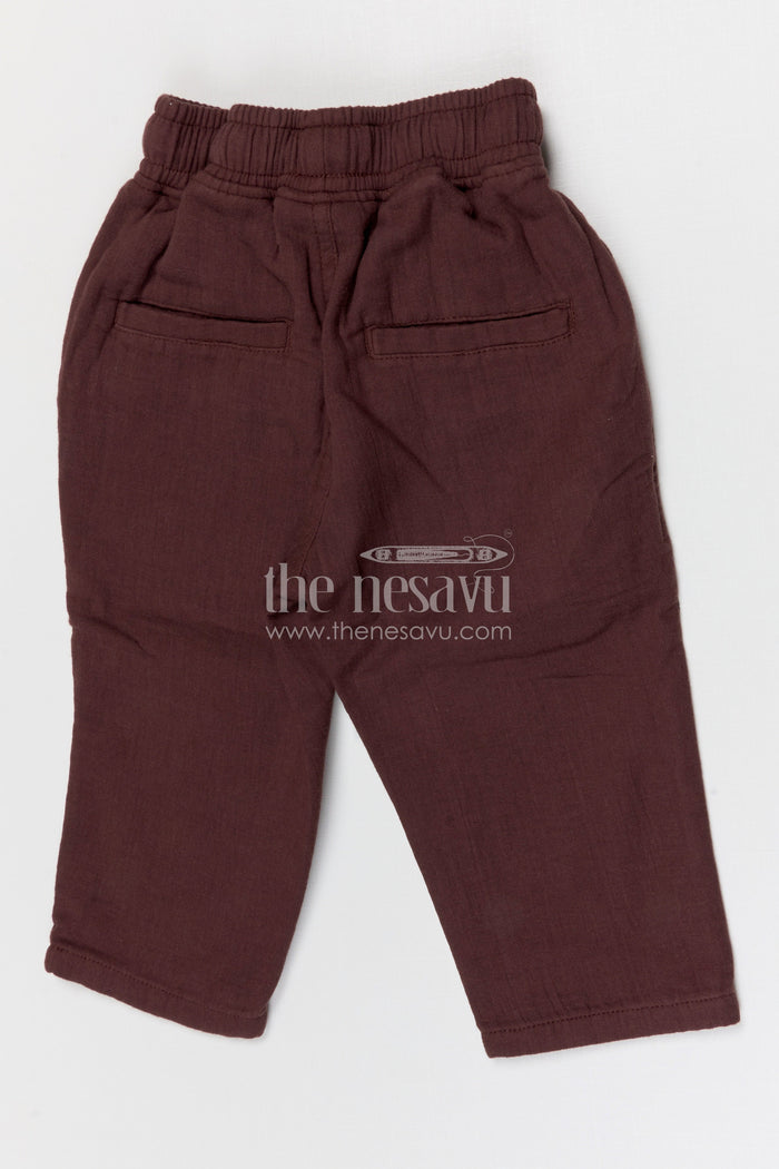 The Nesavu Boys Pant Boys Lightweight Muslin Cotton Pants for Active Kids Daily Wear Nesavu Nesavu boys lightweight muslin cotton pants for daily wear breathable kids casual pants