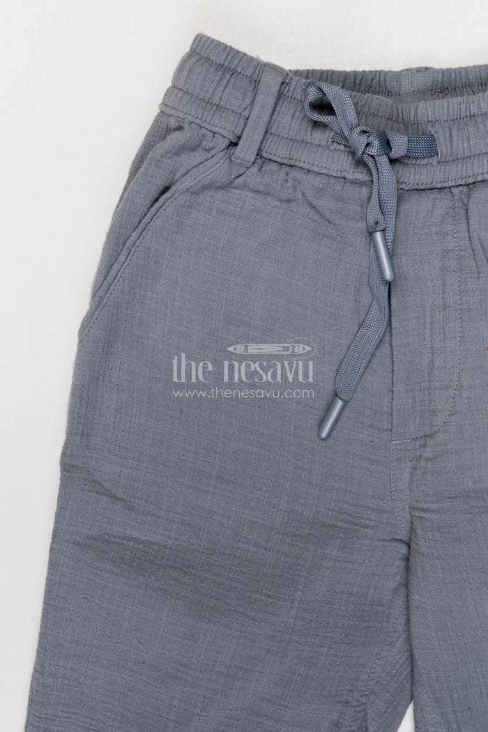 The Nesavu Boys Pant Boys Lightweight Muslin Cotton Pants for School Days and Casual Wear Nesavu Nesavu boys muslin cotton pants for school days and casual wear breathable kids drawstring pants