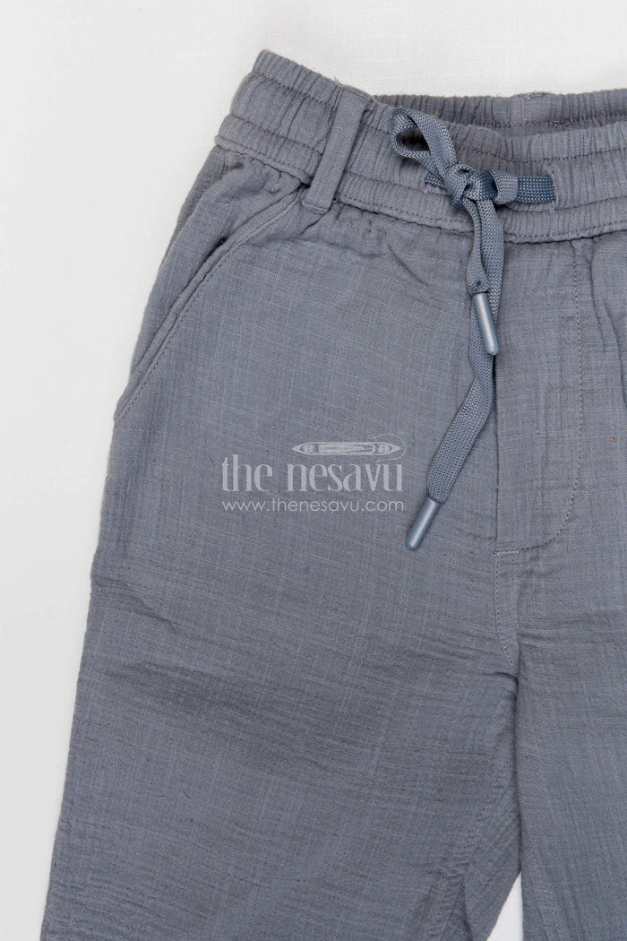 The Nesavu Boys Pant Boys Lightweight Muslin Cotton Pants for School Days and Casual Wear Nesavu Nesavu boys muslin cotton pants for school days and casual wear breathable kids drawstring pants