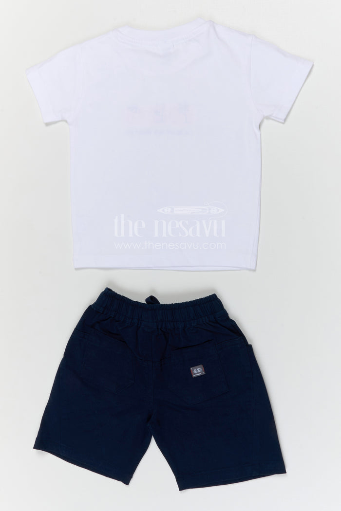 The Nesavu Boys Casual Set Boys Muslin Cotton Casual Set for Summer Outings and Daily Wear Nesavu Nesavu boys muslin cotton casual set for summer outings with breathable fabric and comfortable shorts