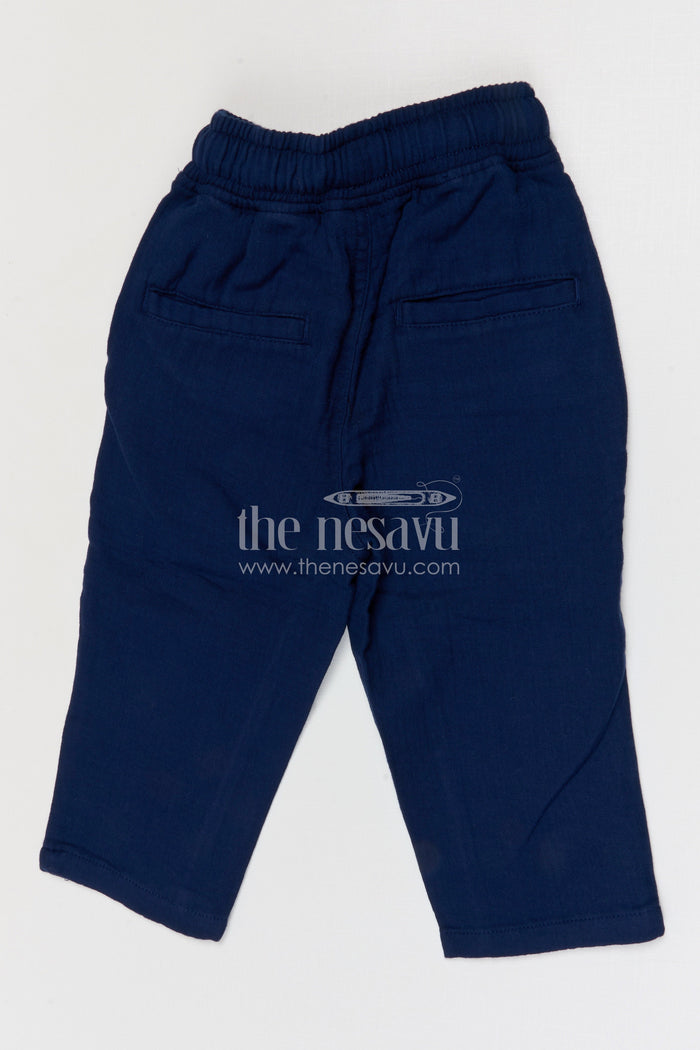 The Nesavu Boys Pant Boys Muslin Cotton Pants for School and Everyday Comfort Nesavu Nesavu boys muslin cotton pants for school and everyday comfort breathable kids drawstring pants