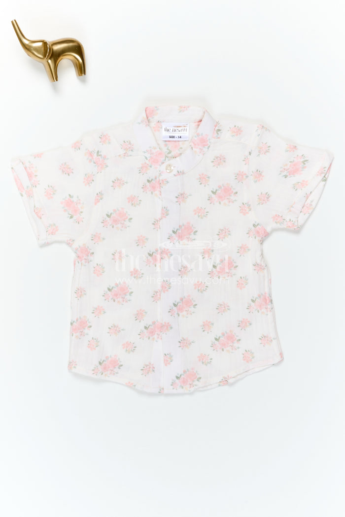The Nesavu Boys Cotton Shirt Boys Muslin Cotton Shirt for Summer Outings and Soft Comfort Nesavu Nesavu Boys Muslin Cotton Printed Shirt For Summer Outings And Everyday Comfort With Soft Breathable Fabric