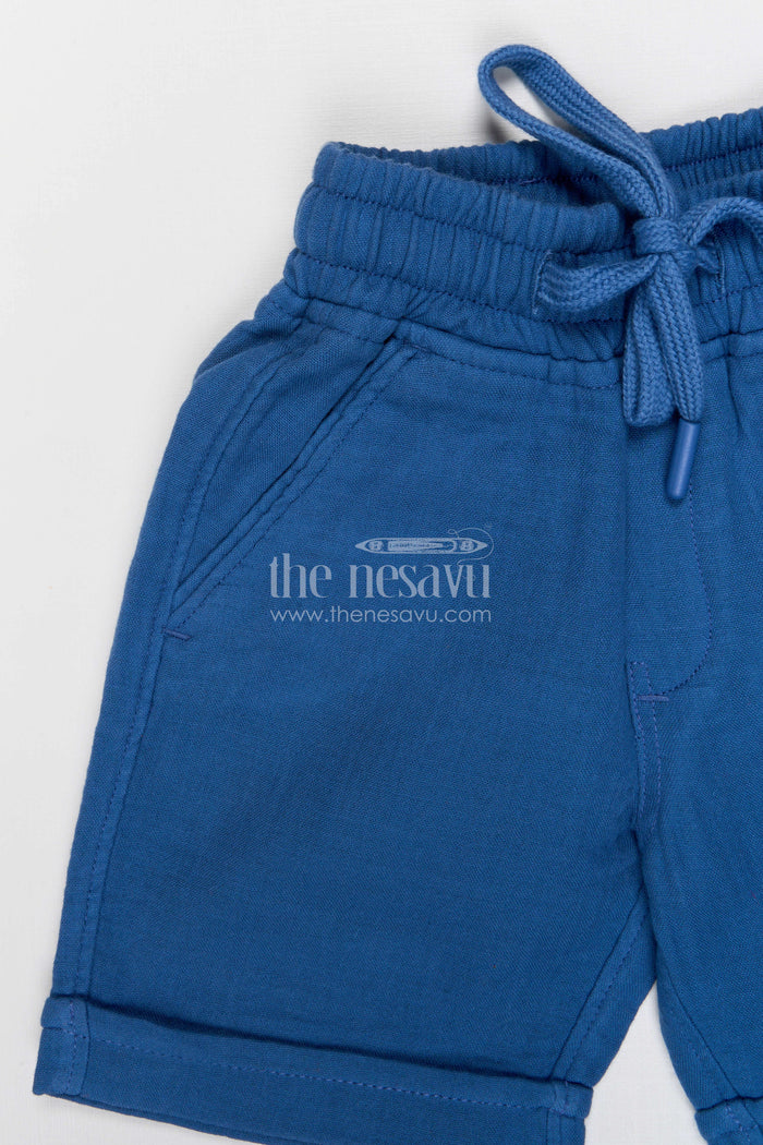 The Nesavu Boys Shorts Boys Muslin Cotton Shorts for Outdoor Play and Everyday Comfort Nesavu Nesavu boys muslin cotton shorts for outdoor play breathable kids drawstring summer shorts