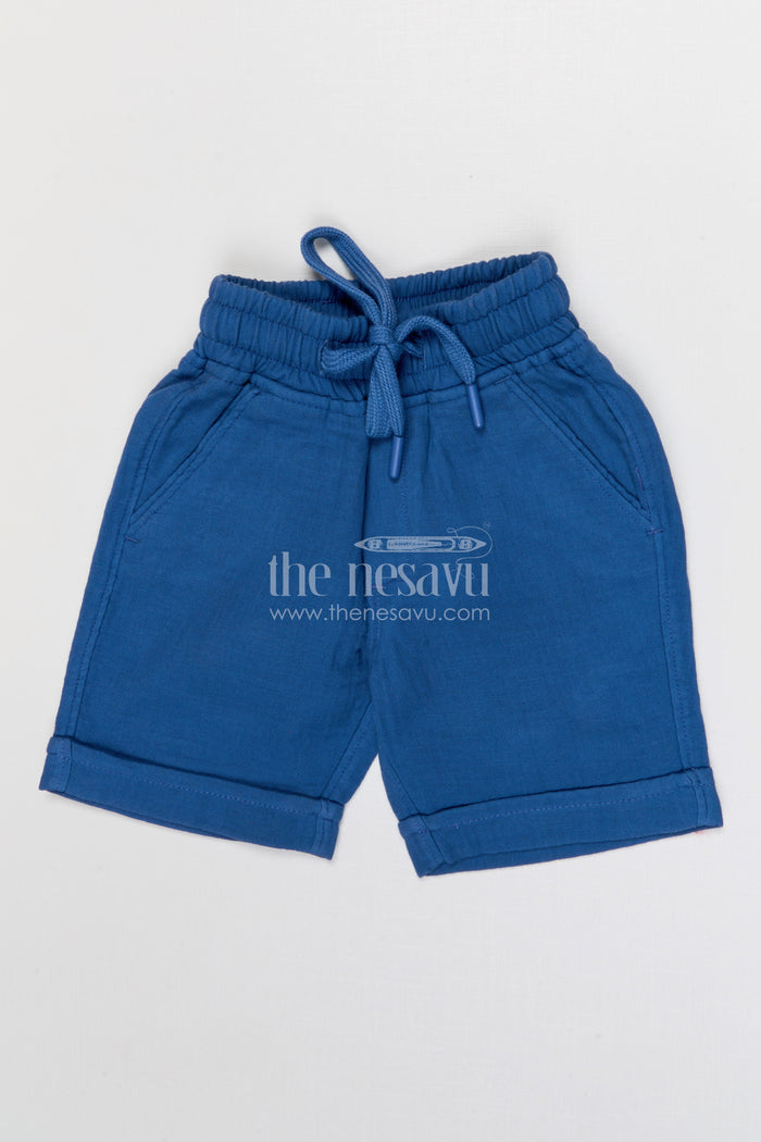 The Nesavu Boys Shorts Boys Muslin Cotton Shorts for Outdoor Play and Everyday Comfort Nesavu Nesavu boys muslin cotton shorts for outdoor play breathable kids drawstring summer shorts