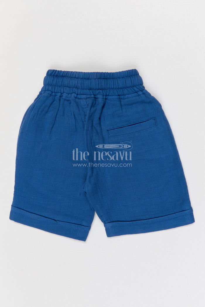 The Nesavu Boys Shorts Boys Muslin Cotton Shorts for Outdoor Play and Everyday Comfort Nesavu Nesavu boys muslin cotton shorts for outdoor play breathable kids drawstring summer shorts