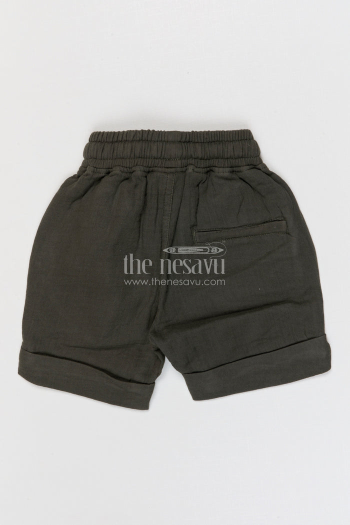 The Nesavu Boys Shorts Boys Muslin Cotton Shorts for Playground Fun and Daily Wear Nesavu Nesavu boys muslin cotton shorts for playground fun breathable kids drawstring summer shorts