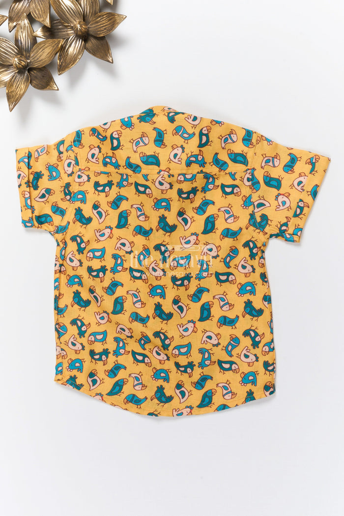 The Nesavu Boys Linen Shirt Boys Playful Print Linen Shirt for Everyday Comfort and Fun Looks Nesavu Nesavu boys playful cartoon print linen shirt playdates family outings everyday dressing