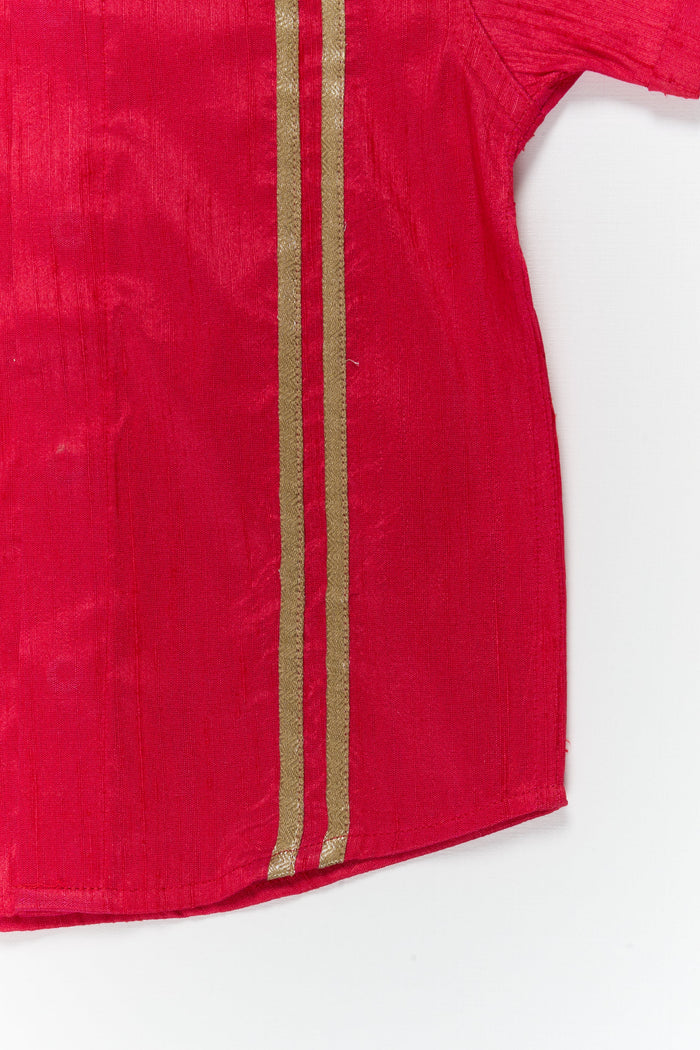 The Nesavu Boys Silk Shirt Boys Semi Raw Silk Shirt for Weddings and Festive Occasions Nesavu Nesavu boys semi raw silk shirt with tissue stripes for weddings and traditional functions