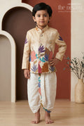 The Nesavu Boys Sherwani Boys Sherwani Set for Festive Wear and Traditional Functions Nesavu 14 (6M) / Yellow / Viscose Silk BES1015A-14 Nesavu Boys Sherwani Set With Sequence Embroidery Viscose Silk For Festive And Wedding Wear