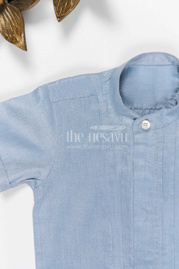 The Nesavu Boys Silk Shirt Boys Silk Shirt for Wedding and Festive Wear Nesavu Nesavu Boys Tissue Silk Shirt For Wedding Celebrations And Festive Traditional Occasions