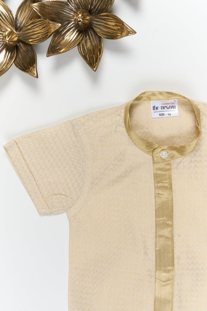The Nesavu Boys Silk Shirt Boys Silk Shirt for Weddings and Traditional Wear Nesavu Nesavu boys cotton tissue silk shirt for weddings and traditional celebrations